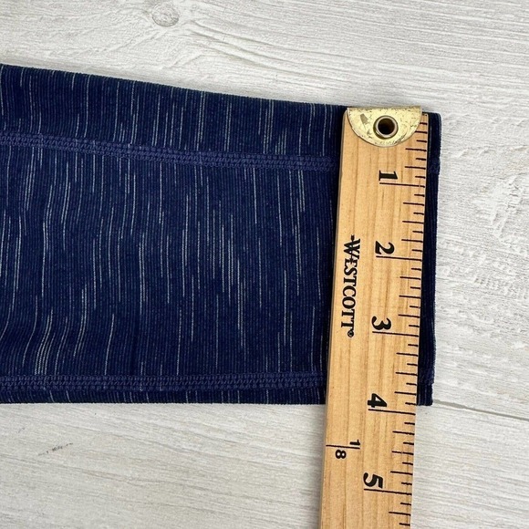 Athleta Leggings Size Medium Striated Revelation Space Dye Navy Blue Yoga Gym - Picture 12 of 13